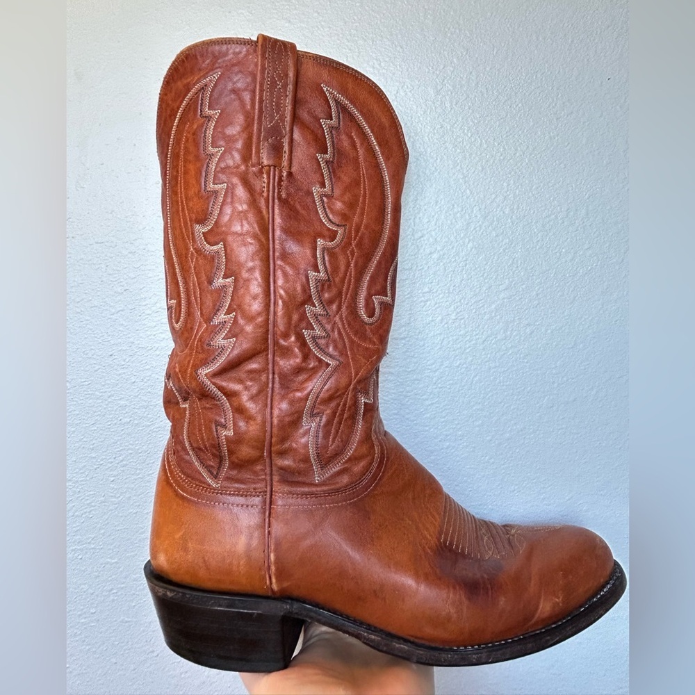 Lucchese 1883 Men’s Cowboy Western Boots Camel Brown Leather Women’s Size 10 2E - Picture 3 of 14
